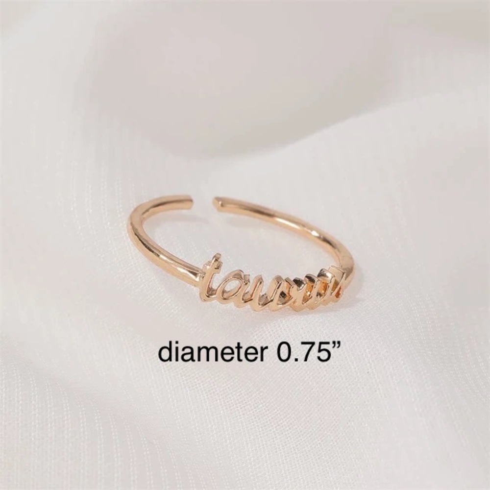 ♉️ Taurus Zodiac Ring | Gold | Adjustable